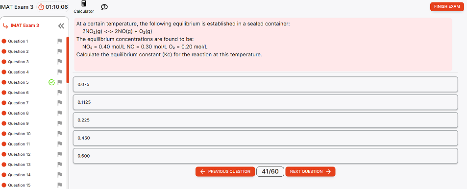 IMAT Exam Question Types, IMAT Chemistry Questions
